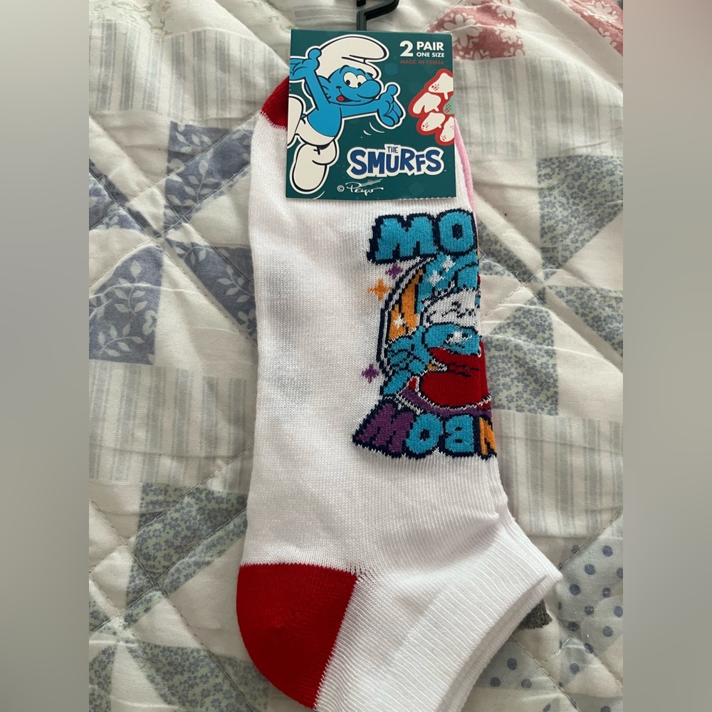 The Smurfs 2 pair one size fits shoe size 7-12
